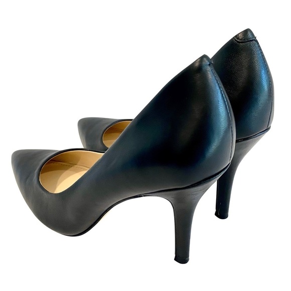 Nine West NWFlax Black Leather Dress Pumps Chic Stylish Classic Pointed Size 7 - Picture 6 of 11